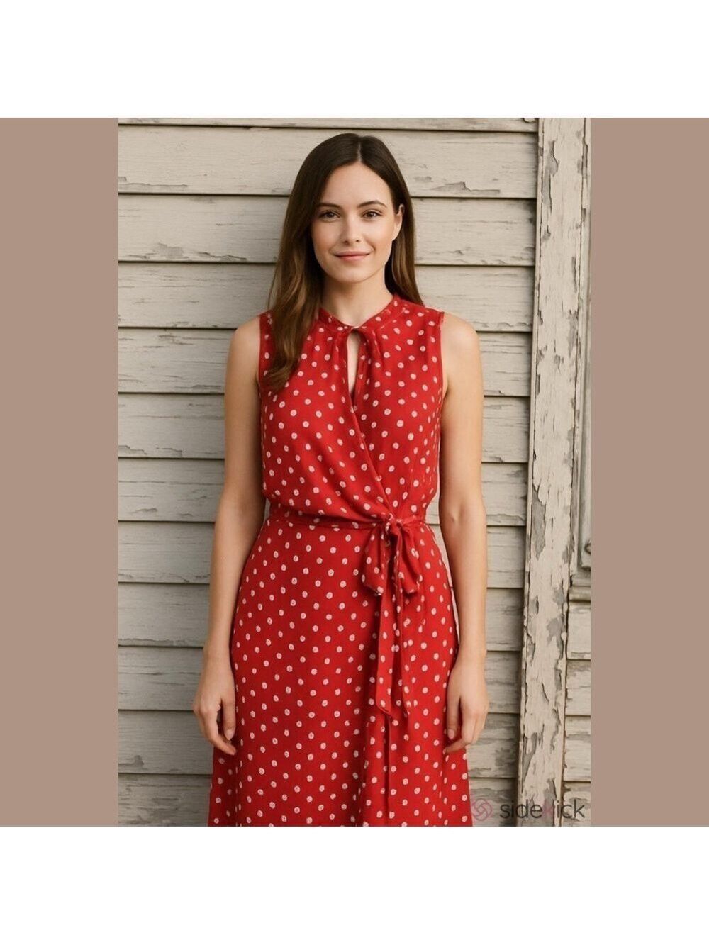 Vintage 90s R&K Originals Polkadot Sheer Sleeveless Career Midi Dress 20W